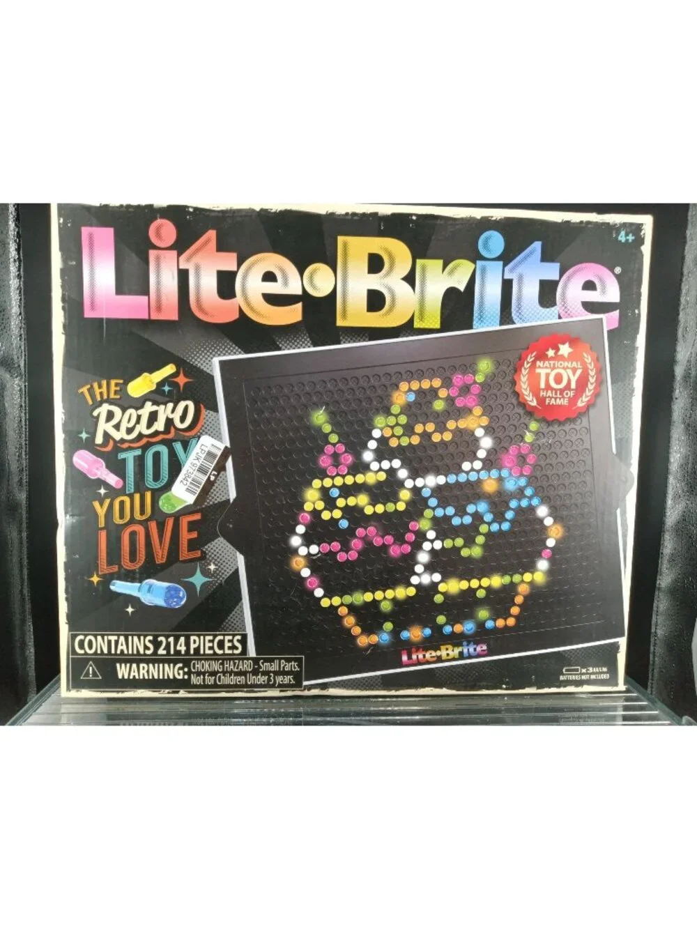 Lite-Brite Retro Toy 4 Light Modes 214 Pieces Batteries Req